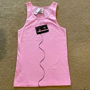 NWT Hard Rock Cafe Nashville Pink Tank Cassette Tape